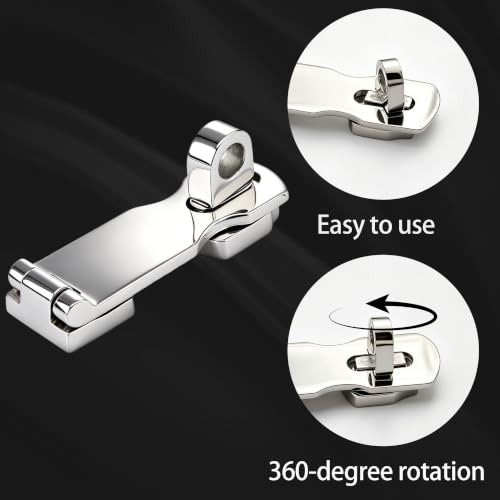 Image of Stainless Steel Hasps Marine Grade 316 SS Boat Latches Heavy Dudy Door Latch with Screws (D-2 Pack)