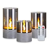 Staymoment Led Kerzen Deko mit Timerfunktion: 3er Set Led Kerze Fernbedienung...