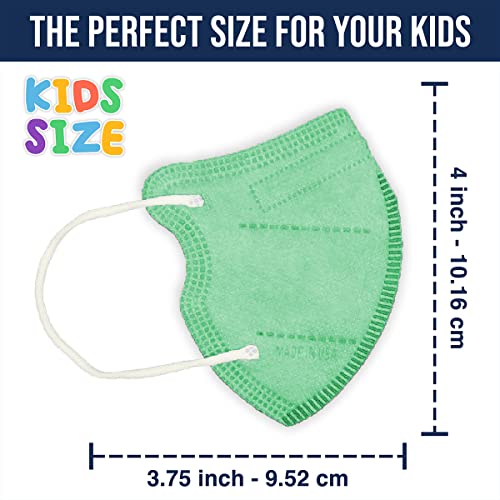 Lutema LTM4KIDSMASKMINTGREEN 4-Layer Premium Extra Small Kids Disposable Face Mask - Made In Usa thumb #2