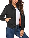 【✿Zeitloser Klassiker und moderne Funktionsjacke】-Die Fliegerblouson aus Polyester-Material schützt darüber hinaus vor Wind. Sie ist auch eine ideale Wahl für Street Wear, Radsport, Wanderausflug usw.
