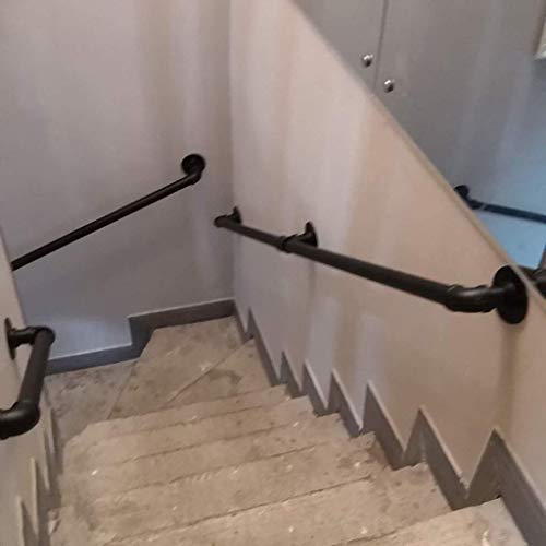 Main courante escalier en fer noir style industriel Lon - 6