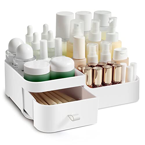 Make Up Organizer Kosmetik Aufbewahrung Schminke Pinsel Aufbewahrungsbox Bad Schubladen Badezimmer Schminktisch kosmetikorganiser Makeup Box Organiser Schmink Behälter Schublade Schminkorganiser Weiß Cover