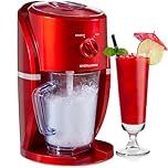 Andrew James Ice Crusher Slush Machine | Electric Crushed Ice Maker for Slushies Cocktails & Smoothies for Home Use | Stylish Retro Design | 1L BPA Free Plastic Jug & Built in Stirrer | 25W | Red
