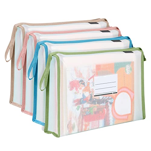 HARFINGTON 14x Netztaschen A3 - Wasserdicht Mit Reißverschluss, 43x31 Cm