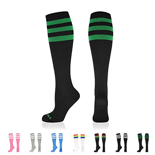 NEWZILL Medical Compression Socks for Women and Men Circulation 20-30 mmHg Best Compression Stockings for Running Athletic Travel Flight Nurses Black/Green