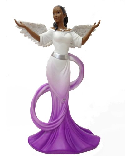 Ebony Treasures African American Sash Angel in Purple, 11.75