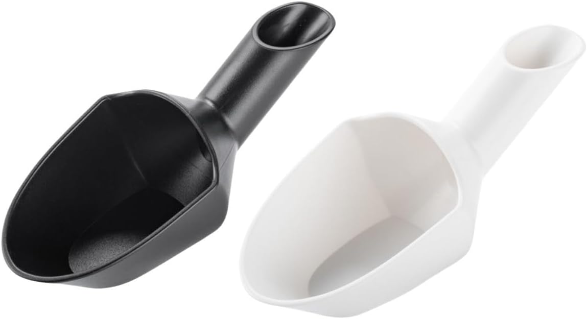 20g Ceramic Coffee Beans Dose Tray with Dosing Cup Shovel Earthenware Scoop for Loose Tea Flower Petals Sugar Spices Baking Ingredients Flat Base Funnel Handle for Easy Weighing Filling(Black)