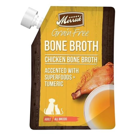 Merrick Grain Free Bone Broth, Premium Human Grade And Gluten Free Dog And Cat Food Topper Pouches, Chicken - 16 oz. Pouch