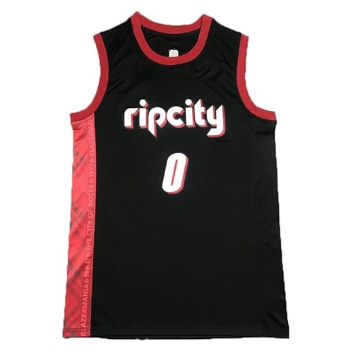 FABROX NBA Hommes Sport Gilet Portland Trail Blazers Damian Lillard #0 Fans Maillot Respirant athlétisme été Ample t-Shirt S-XXL (Color : 1, Size : M) Cover