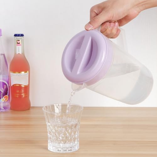 Jarra de agua con tapa resistente al calor de gran capacidad hecha de plástico reutilizable 7