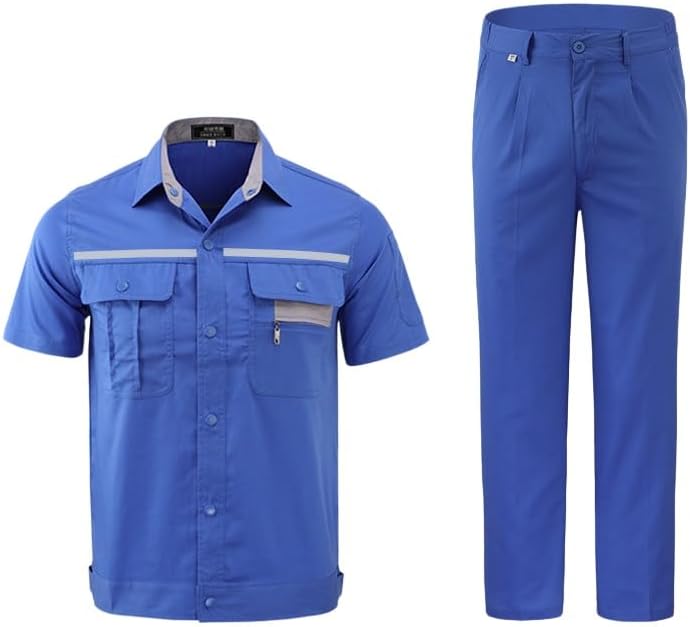 Men’s and women’s summer short sleeved work suits lightweight stain-resistant and hard-wearing workwear