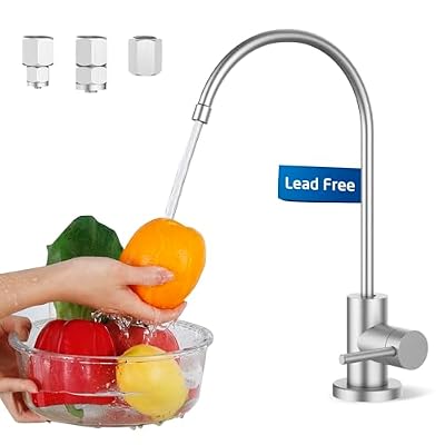 KES Reverse Osmosis Faucet Lead-Free, Drinking RO Water Faucet for Kitchen Sink, 18/8 Stainless Steel Water Filter Faucet, Fits Most RO Water Filtration System, Brushed Finish, Z506LF-BS