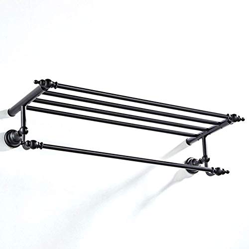 Toallero doble negro retro de latón para solucionar la falta de espacio en baño y cocina 3