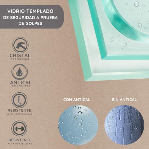 Miniatura 6 de Soulhome Mampara De Ducha Panel Fijo, Fácil Instalación Vidrio De Seguridad 8 Mm Antical, 75 Cm Ancho X 200 Cm Alto, Perfil Dorado