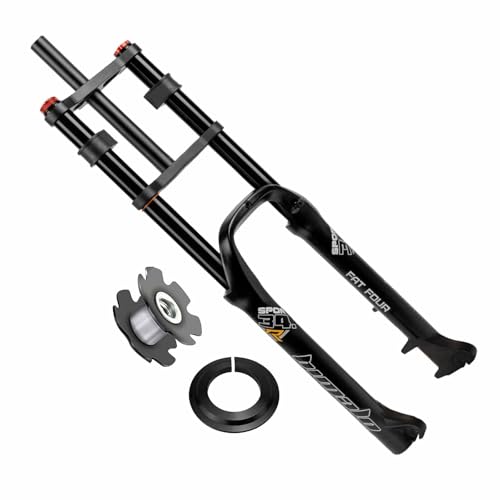 �d�����]�ԃt�����g�t�H�[�N26" MTB �f�B�X�N�u���[�L�o�C�N 1-1/8" �X�e�A���[ ���]�ԃT�X�y���V�����t�H�[�N 170mm�g���x�� �G�A�_���s���O 4.0" �t�@�b�g�^�C���p QR ATB BMX(Black)