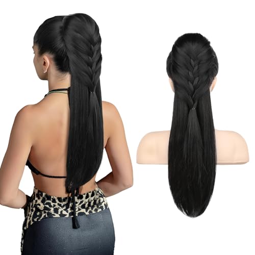 HOOJIH Ponytail Extension, 20 Inch Long Braid...