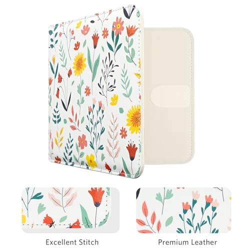 Image of CoBak Car Registration and Insurance Holder - Vehicle Glove Box Car Organizer, Auto Truck Comparment Accessories Case for Essential Document, Driver License, Cards (Joyful Flowers)