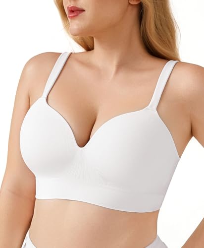 Popilush Seamless Bras for Women No Underwire White Small - image 1