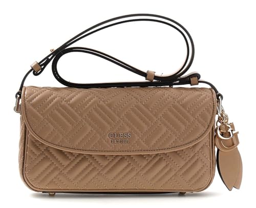 Sac bandoulière GUESS Sally Flap Beige : finitions soignées en marron clair intemporel