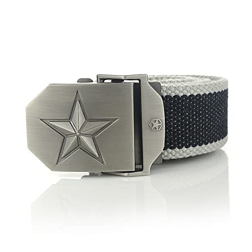HUYUEXIN Cinturón De Lona De Liberación Rápida para Hombres - Estrella 3D De Cinco Puntas Más Tamaño Correas Tácticas Militares Extra Largas, 1.5"Cinturones Deportivos De Entrenamiento Al Aire Libr