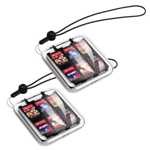 Asdays スイッチソフトケース switchカセットケース switchソフト収納 クリア タイプ ストラップ付 2個セット