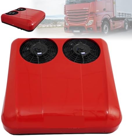 12V/24V RV Rooftop Air Conditioner - Compact Low-Profile DC Cooling Unit for Trucks & Camper Vans | Quiet & Efficient (Red Pro Edition)