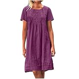 Robes D'Été Pour Femmes Robe Débardeur Maxi En Coton Et Lin Robe Décontractée Sans Manches Col Rond Générique 2025 Robe Lin Ete Femme Mi Longue Robes Décontracté Manches Courtes Couleur Unie Robes Femmes Cotton En Line Col V Tunique Ample Vintage Robe De Plage Grande Taille Pas Cher