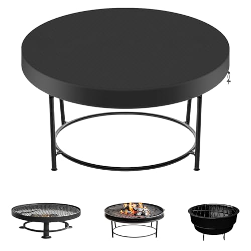Yimomoyi Grande housse de brasero 100 cm ronde imperméable en tissu Oxford 420D housse de mobilier d'extérieur housse de barbecue pour jardin, patio, cour,...