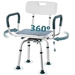 Swive Shower Chair with Arms and Back, 400 lbs Heavy Duty Shower Seat for Inside Shower Stall and Bathtub, Height Adjustable Safety Bath Seat for Elderly, Adults, Handicap and Disabled