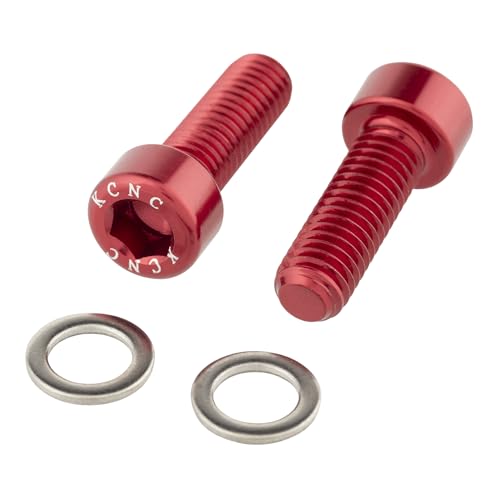 KCNC 自転車 アルミ ボトルケージ ボルト 2PCS レッド M5/15MM 06212