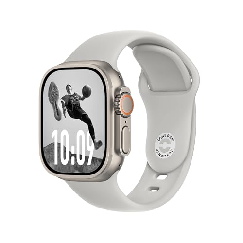 Bracelet silicone gris anti-irritation pour Apple Watch SE et Ultra 2