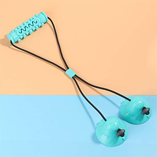 Olgaa Dog Rope Ball Pull Toy with Double Suction Cup Teeth Cleaning Dog