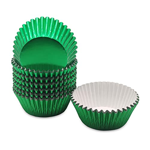 Bakehope Green Cupcake Liners 160-count, Standard Wrappers Muffin Foil Baking Cups for Bakery & Home Use