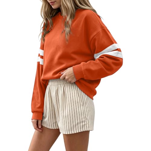 Varsity Striped Sweatshirt Women Crewneck Oversized Sweatshirt Sweat Shirts - image 4