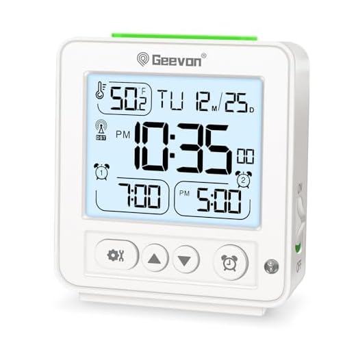 Geevon Small Digital Alarm Clock for Heavy Sleepers, Portable Travel Atomic Clock with Battery item