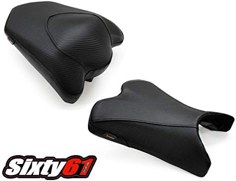 Luimoto Seat Covers for Yamaha FZ6R 2009-2017 Black Carbon Front Rear, by Sixty61