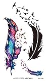 Bling2Bling 6 Sheets Women Girls Goose & Feather Body Tattoo Stickers Removable Waterproof Temporary Tattoo