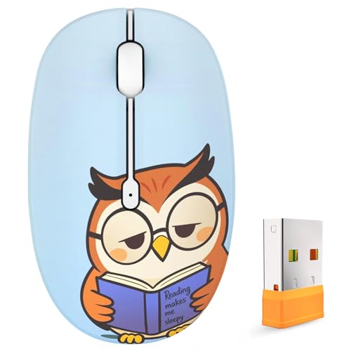 FMOUSE Cute Cartoon Silent Wireless Mouse, Dual Mode Bluetooth & USB 2.4G