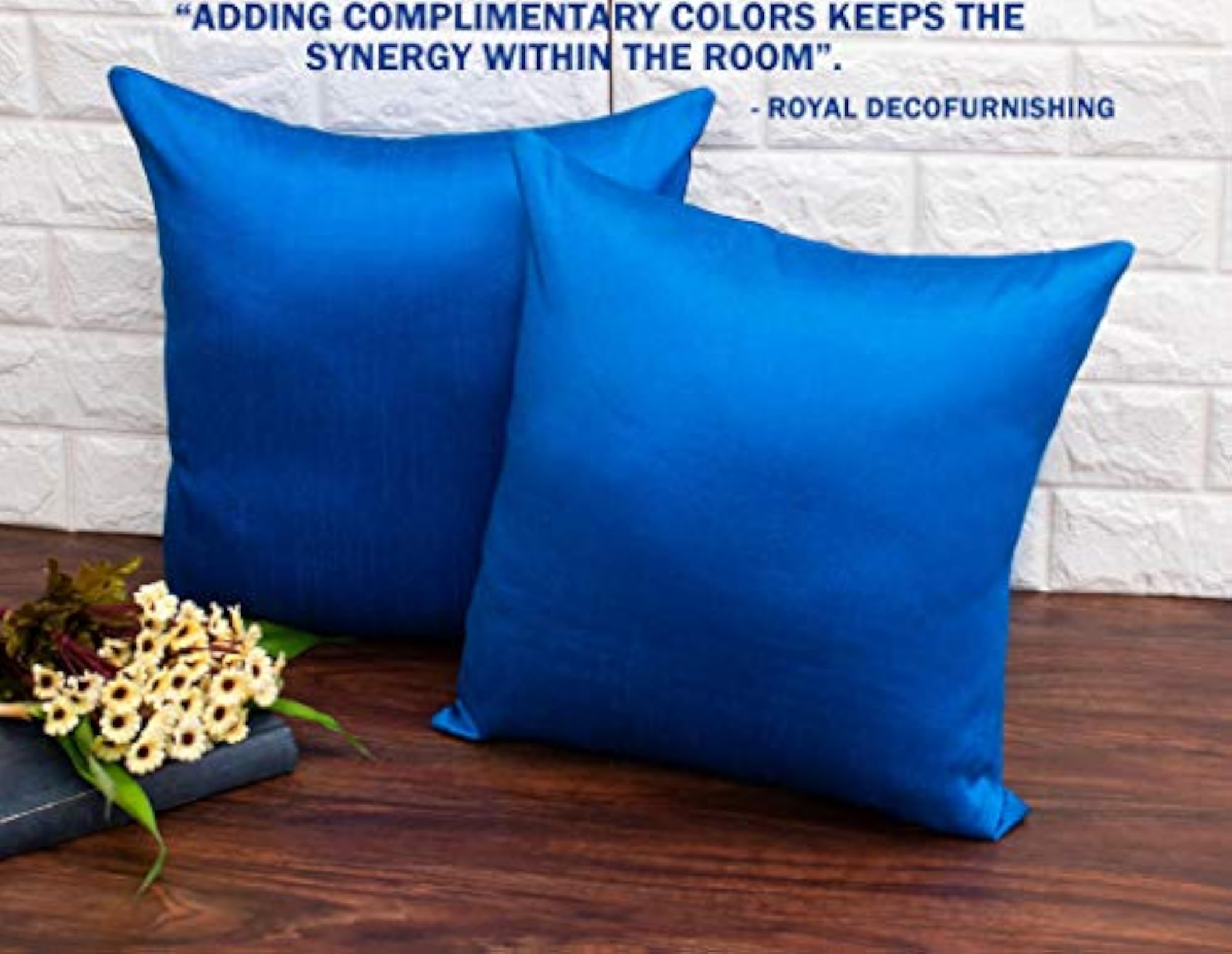 Plain Solid Long Rectangular Teal Blue Cushion Covers Pack of 5