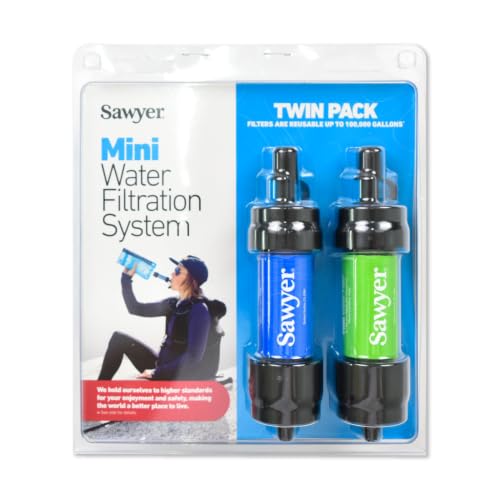 Image of Sawyer Products SP2101 MINI Water Filtration System, 2-Pack, Blue and Green