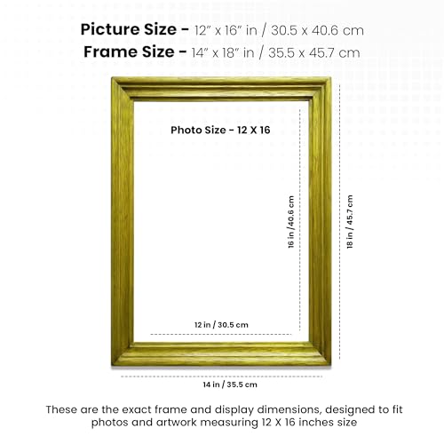 Image of Handmade Green Wooden Rectangular Photo Frame, 12 x 16 inch Display for Artworks, Pictures and Photos of Your Loved Ones, Best for Home, Office, Wall Decor, Living Room, Bedroom, 12 x 16