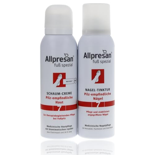 Allpresan Set de crema de espuma de 125 ml y tintura de uñas de 125 ml para el cuidado diario o terapéutico para pieles propensas a hongos en los pies y hongos en las uñas