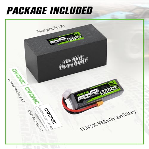 OVONIC 3s Lipo Battery 50C 5000mAh 11.1V Lipo Battery with XT60 Connector for RC Airplane Helicopter Quadcopter RC Car Truck Boat