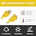 HONDERSON Indoor Outdoor Extension Cord Weatherproof, UL Certified, 10 Gauge 12FT Yellow 3 Prong Heavy Duty, 10/3 SJTW 15A Power Cord for Outdoor Lights, Appliances, Lawn