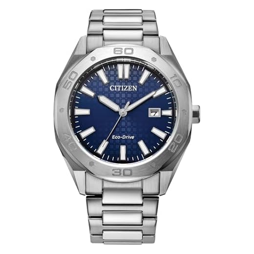 Citizen Men's Eco-Drive Sport Casual Odyn Watch, Silver-Tone Stainless Steel Bracelet, Blue Dial, 3 Hand, Date (Model: BM7630-80L)