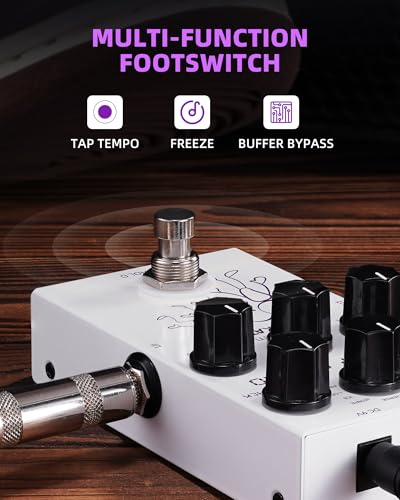 Image of LEKATO Delay Digital Guitar Effect Pedal with Tape Temps, LoFi, dTAP, Reverse Delay Pedal with Hardware Bypass for Electric Guitar (EP-04)