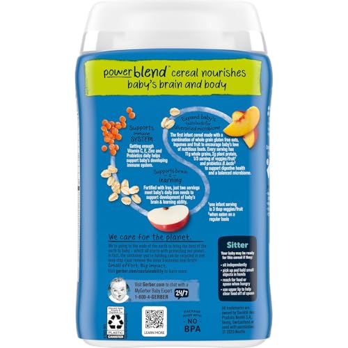 image for ‎Gerber 2nd Foods Cereal for Baby Variety Pack, 2 Probiotic Oatmeal 