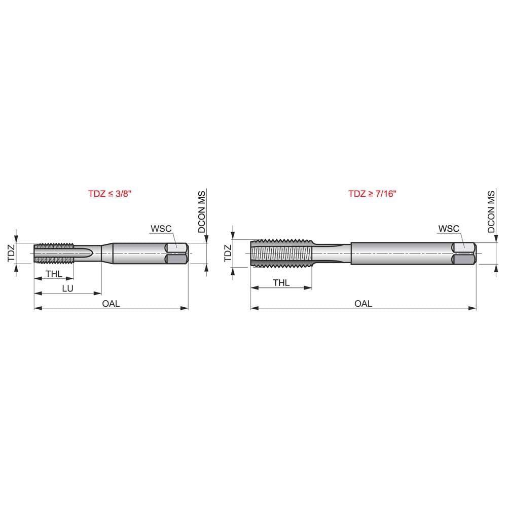 Dormer E5313/8NO3 Series E531 HSS Straight Flute Hand Tap BSW with Bright Finish, ISO Standard, NO3, 3/8"-16 Thread, 9.525 mm Cutting Diameter, 80 mm Length