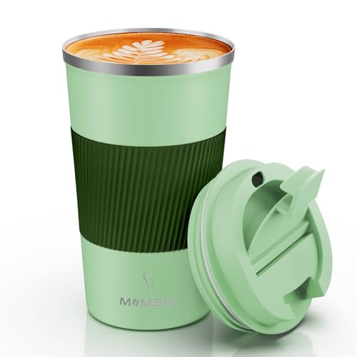 Image of MOMSIV 17oz Travel Mug, Insulated Coffee Cup with Leakproof Lid, Vacuum Stainless Steel Double Walled Reusable Tumbler for Hot and Cold Water Coffee and Tea In Travel and Car