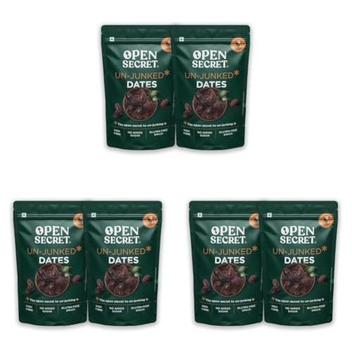 Image of Open Secret Dates | 1kg | Healthy Snacks, Khajoor, Khajur, Dry Fruits, Dates with No Added Sugar Healthy Food & Nutritious (500gm x 2) (Pack of 3)